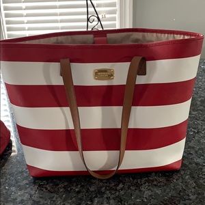 Michael kors large stripped tote